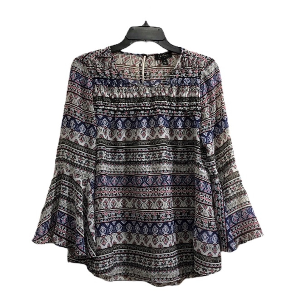 Jessica Simpson Sheer Colorful Shirt Small